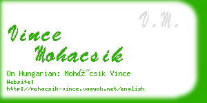 vince mohacsik business card